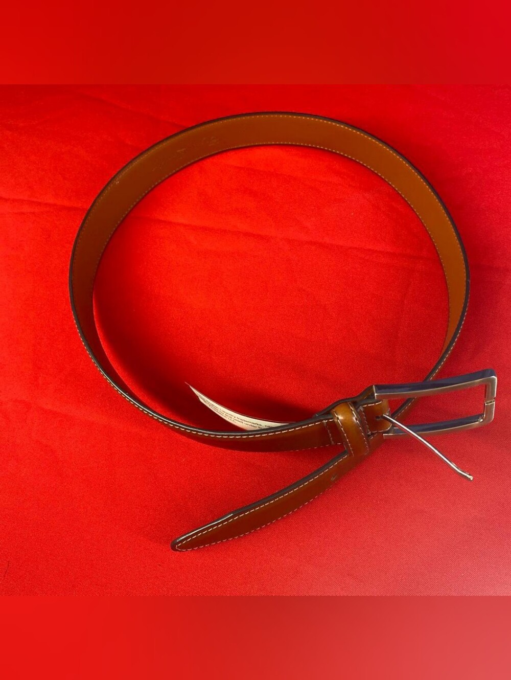 English Laundry Men's Leather Dress Belt Brown Silver Buckle Size 32